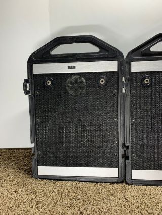 Vintage Peavey Mini - Monitor Passive Stage Floor Loud Speakers Set in Carry Case 3