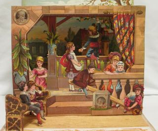 RARE 1884 First Edition of THE LITTLE SHOWMAN ' S SERIES NO.  2 AUTUMN Pop - Up Book 3