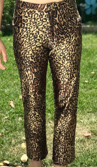 Frederick’s Of Hollywood Leopard Print Spandex Disco Pants 1970 1980 Rare Color