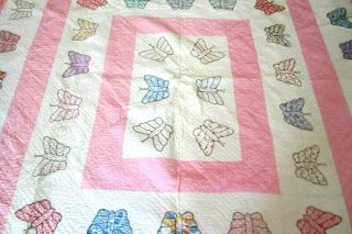 Vintage 1930 ' s Calico Butterfly Quilt 86 