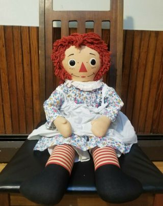 Vintage Raggedy Ann Doll Knickerbocker Large 30 Inch Annabelle