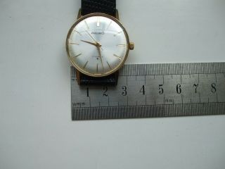 Vintage Rare Seiko 66 - 9990 Gold - Plated Silver Dial Hand - winding Watch c1961 3