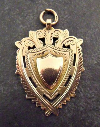Antique 9ct Solid Rose Gold Ww1 Pocket Watch Fob Medal - Helping Soldiers 1916