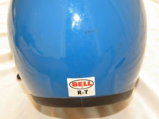 Vtg 1970s 1974 Bell RT Motorcycle Helmet Blue Size 7 DOT Bobber Toptex 70s RARE 3