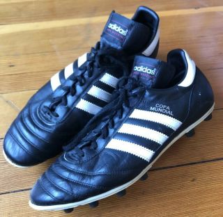 Copa Mundial Adidas Vintage Germany Made Soccer Black Leather Cleats Size 11