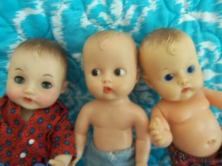 8 " Vintage Vogue Jimmy Baby Doll & Two Friends,  Babykin And " Bobby "