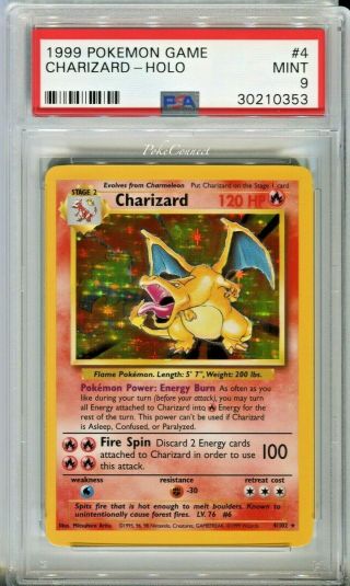 Psa 9 Pokemon Charizard Holo Rare Base Set 4/102 1999 Case