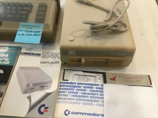 Vintage Commodore 64 With Cover,  1541 Disk Drive,  Power Supply,  Manuals 6