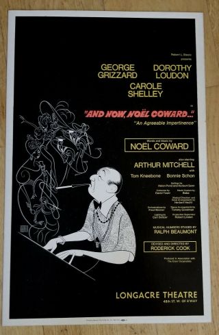 1960s Vintage Broadway Musical Theater Poster And Now,  Noel Coward