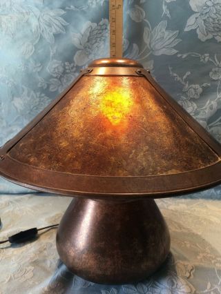 Mica Lamp Company 14 " Beanpot Solid Copper Mission Arts & Crafts Mica Table Lamp