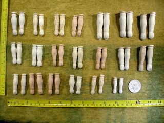 40 X Excavated Vintage Victorian Bisque Binding Doll Arms All Pairs Age 1860