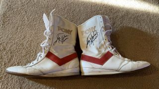 Larry Holmes Vintage Pony Boxing Shoes Signed Auto 100 Psa Pass Fight