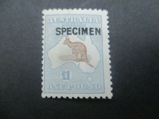 Kangaroo Stamps: £1 Specimen 3rd Watermark - Rare (f297)