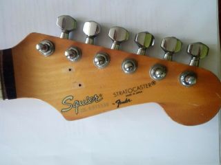 Vintage 1986 Squier Fender Stratocaster Neck with Tuners Made in Japan 2
