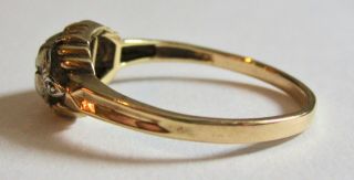 Vintage Art Deco 14K Yellow Gold Old Mine Cut Diamond Ring Size 8.  5 3