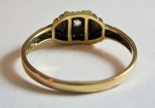Vintage Art Deco 14K Yellow Gold Old Mine Cut Diamond Ring Size 8.  5 4
