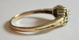 Vintage Art Deco 14K Yellow Gold Old Mine Cut Diamond Ring Size 8.  5 5