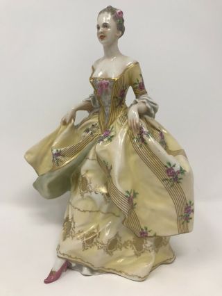 Capodimonte Victorian Dress Woman Lady Italian Porcelain Figurine Statue