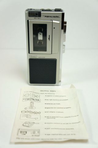 Vintage Realistic 14 - 1029 Microcassette Recorder Micro - 20 Voice Actuated