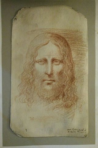 Extremely RARE Old Italian Master Drawing Brown chalk on laid paper 4