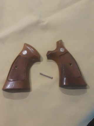 Vintage Smith & Wesson Firearms Wood Grips S&w K / L Frame Square Butt