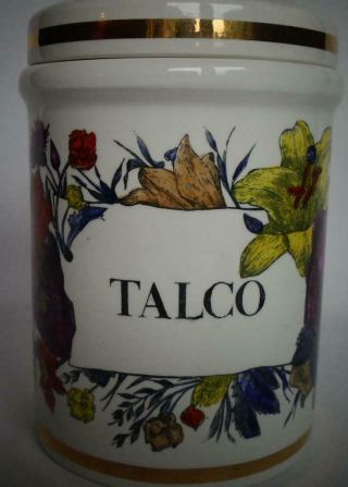 Piero Fornasetti Hand Painted Milano Italy Design Jar Talco Vintage Box