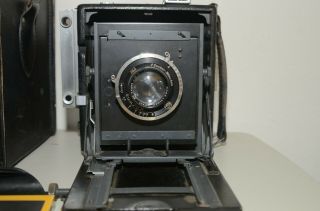 Vintage 4X5 Graflex Speed Graphic Camera w/Kalart Range Finder Ross London Lens 3