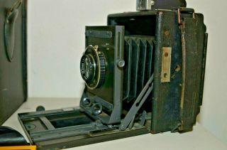 Vintage 4X5 Graflex Speed Graphic Camera w/Kalart Range Finder Ross London Lens 8