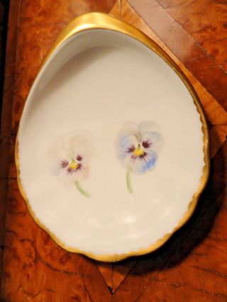 Pansy Butter Pat Olga Romanov Alexandrovna Rare Antique Porcelain Bing Grondahl