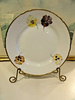 Porcelain Bing Grondahl Salad Plate Pansies Olga Romanov Alexandrovna - Rare
