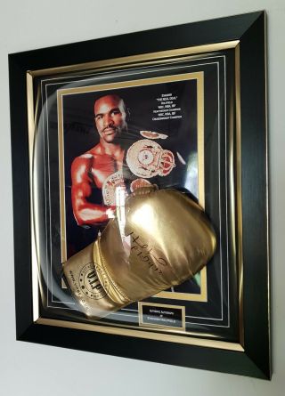 Rare Evander Holyfield Signed Boxing Glove Autographed Dome Display