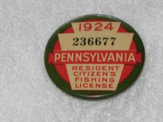 Pa Pennsylvania Fishing License 1924 Wow