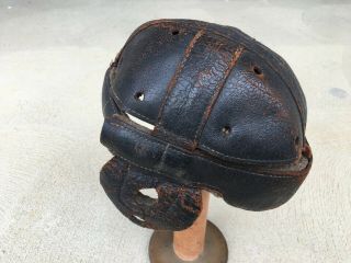 Very Rare Antique Vintage 1920s,  1930s Dog Ear Full Size Leather Football Helmet
