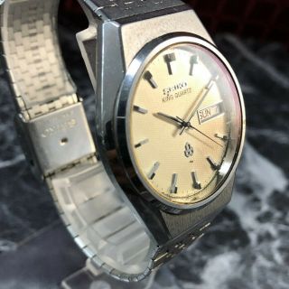 Vintage 1977 SEIKO KING Quartz 5856 - 8020 Band Men ' s SS Watch from Japan 3