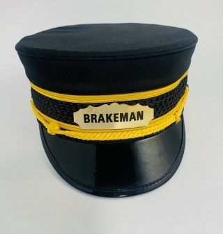 Vintage Railroad Train Brakeman Hat Transquip Co.  Pa.  Usa Made 7 1/4 Gold Trim