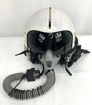 Vintage Us Air Force Pilots Flight Helmet With O2 Mask