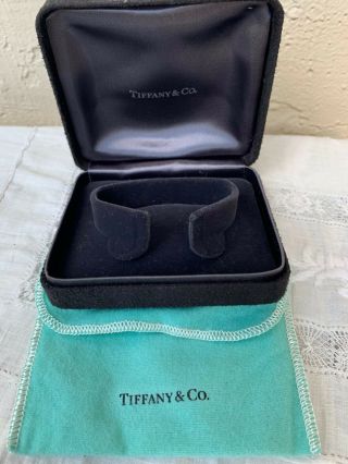 Tiffany & Co.  Vintage Black Suede Watch Bracelet Presentation Box & Pouch