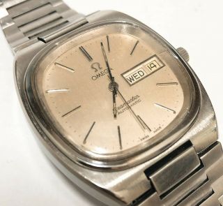 Vintage Omega Seamaster Automatic Day Date Silver White Dial 1020 Cal Mens Watch