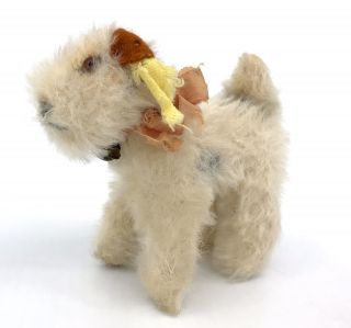 Steiff Foxy Fox Terrier Dog Mohair Plush 8cm 3in Id Button Tag 1950s Ginny Doll