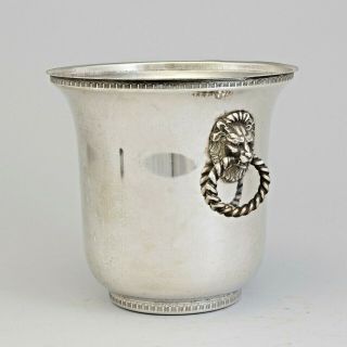 Vintage French Silver Plate Ice Champagne Bucket,  Lion 