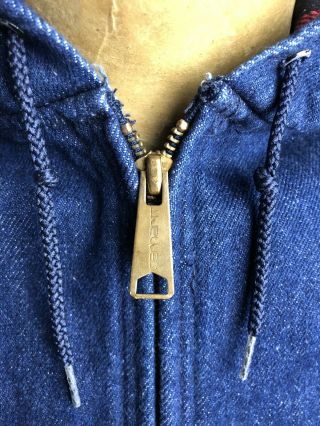 Men ' s Vintage Carhartt 100 Year Anniversary Flannel Lined Denim Jean Jacket Sz M 3
