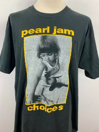Vintage Pearl Jam Choices 1992 9 Out Of 10 Kids Band T - Shirt Size Xl Thrashed