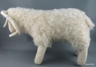 Steiff Wotan Ram Sheep Lamb Wool Plush 22cm 9in 1960s Curled Horns no ID Vintage 4