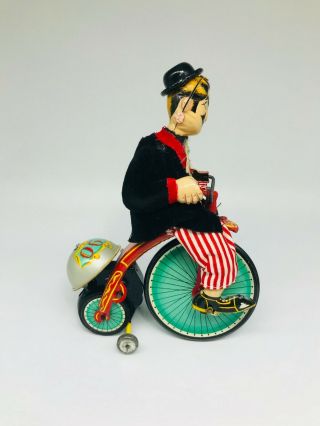 50s TPS Gay 90 ' s Cyclist Vintage Tin Wind up Toy Japan 2