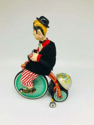 50s TPS Gay 90 ' s Cyclist Vintage Tin Wind up Toy Japan 4