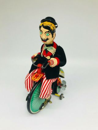 50s TPS Gay 90 ' s Cyclist Vintage Tin Wind up Toy Japan 6