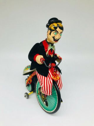 50s TPS Gay 90 ' s Cyclist Vintage Tin Wind up Toy Japan 7