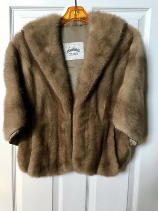 Davidson’s Fur Salon Vintage Natural Mink Coat Real Fur Coat Wrap Stole