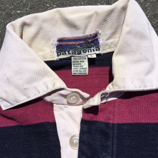 Vintage 70s 80s Patagonia Rugby Shirt Great Pacific Iron Large 3