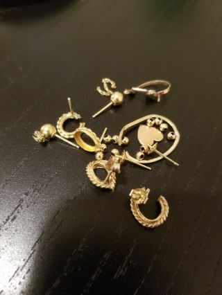 Vintage 14k Solid Gold Earrings 4.  3 Gram Scrap Not Scrap
